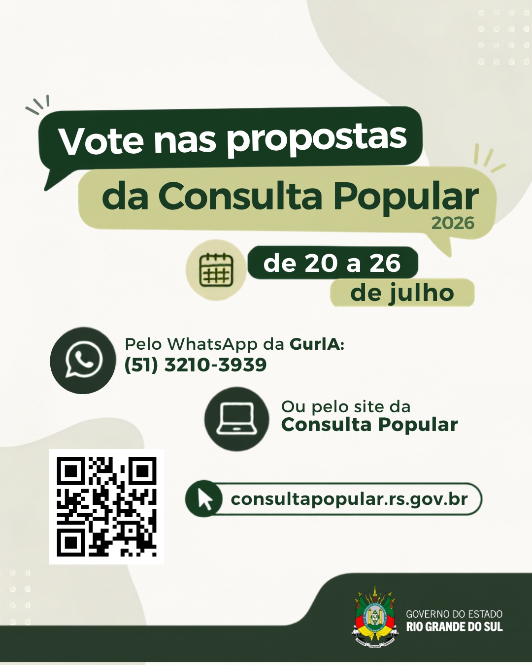 Consulta Popular 2026: população já pode votar nas propostas para investimentos no Rio Grande do Sul