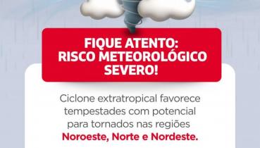 Ciclone extratropical pode causar temporais severos no Rio Grande do Sul nos prximos dias